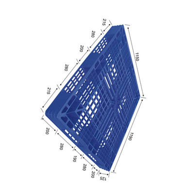 พาเลทพลาสติกคลังสินค้าแบบไดนามิก 1200Kg Blue HDPE การจัดการอเนกประสงค์