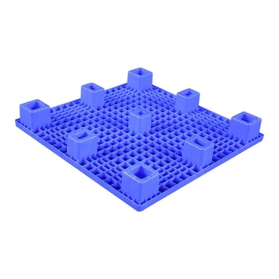 พาเลทพลาสติกแบนด้านบน 1000 X 1000 X 140 Nestable Blue HDPE 600kg Load