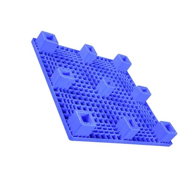 พาเลทพลาสติกแบนด้านบน 1000 X 1000 X 140 Nestable Blue HDPE 600kg Load