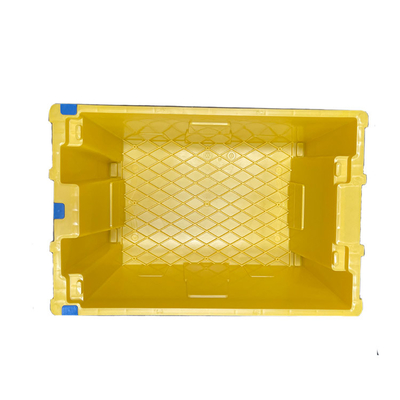ลังพลาสติกเคลื่อนที่สีเหลือง HDPE 100% 600 X 400 X 275 มม. กล่องสหภาพยุโรปทนทานสำหรับงานหนัก