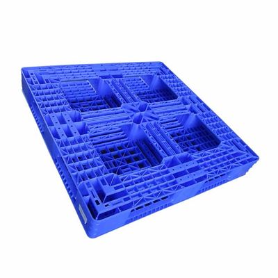 พาเลทพลาสติกสีน้ำเงินด้านเดียว 1100 X 1100 สำหรับคลังสินค้า HDPE