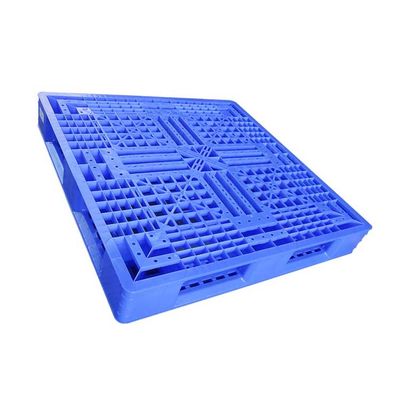 พาเลทพลาสติกสีน้ำเงินด้านเดียว 1100 X 1100 สำหรับคลังสินค้า HDPE