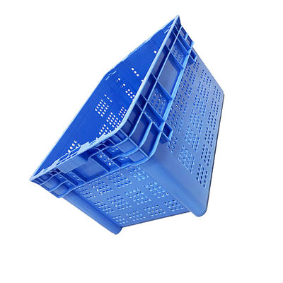 PE Nestable 23.6X15.7 ' ลังพลาสติกหมุนเวียนที่จับตามหลักสรีรศาสตร์สำหรับ Port