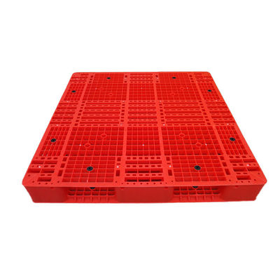 PE Hygienic 1200x1200 พาเลทพลาสติกวางซ้อนกันได้สีแดง 6000Kg สำหรับคลังสินค้า