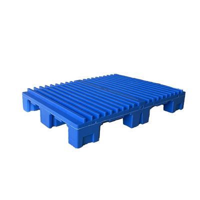พาเลทพลาสติกฉีดขึ้นรูปแบบคงที่ 4000Kg วางซ้อนกันได้ HDPE สีน้ำเงิน