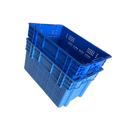 ถูกสุขอนามัย 60X40 HD Polyethylene ย้ายลังตลาดอาหารทะเลโหลด 50Kg