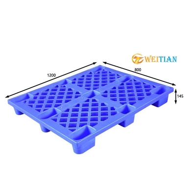 พาเลทพาเลทแบบหน้าเดียวขนาด 1200X800 ถูกสุขอนามัย Virgin HDPE พาเลทพลาสติกวางซ้อนกันได้