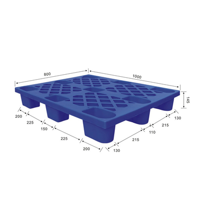 พาเลทพลาสติกอุตสาหกรรม HDPE PP 1000x800 ไหลผ่าน