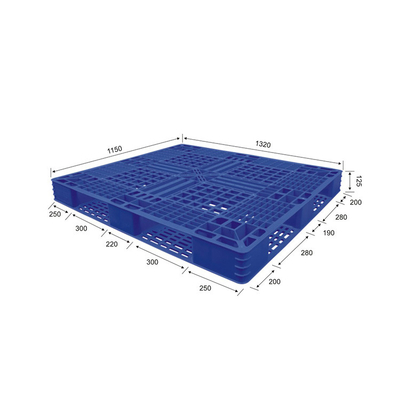 พาเลทพลาสติก HDPE ที่ถูกสุขลักษณะ 1190x1150 สีน้ำเงิน 4000Kg Static For Warehouse
