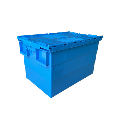 คลังสินค้า HDPE Plastic Logistic Box Hygiene Plastic Moving Crate 50Kg 60L