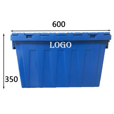 กล่องพลาสติกขนาดใหญ่ที่วางซ้อนกันได้ HDPE Blue Load 50Kg ถังขยะแบบใช้ซ้ำได้
